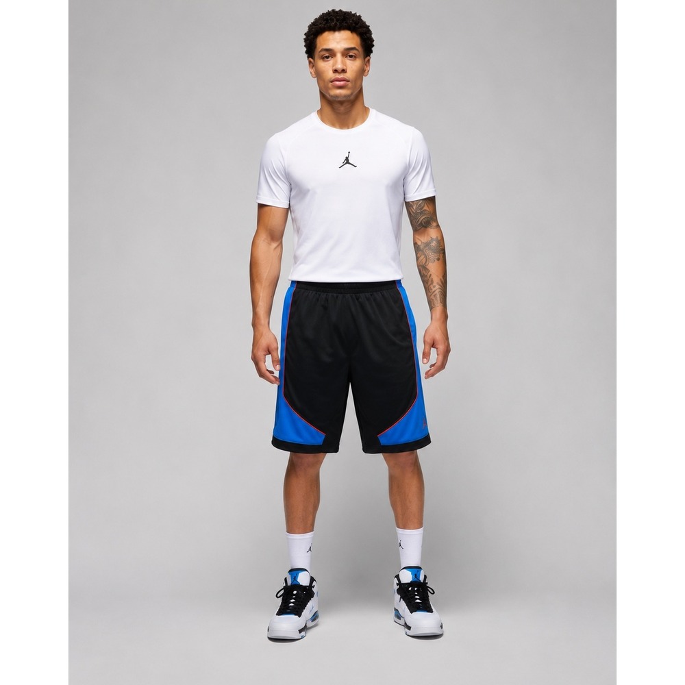 Air Jordan Basketball Shorts Men's Large Blue Black Orange Mesh Athletic  13" - Picture 2 of 13